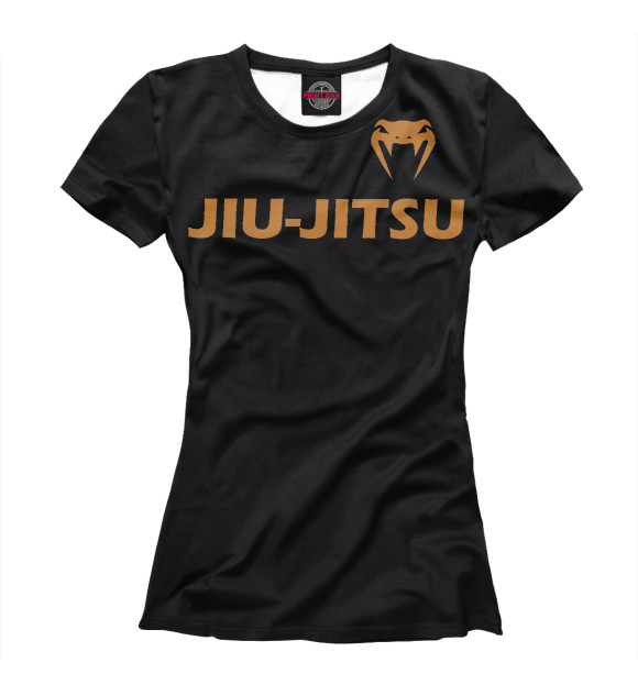 Женская футболка с изображением Jiu Jitsu Black/Gold цвета Белый