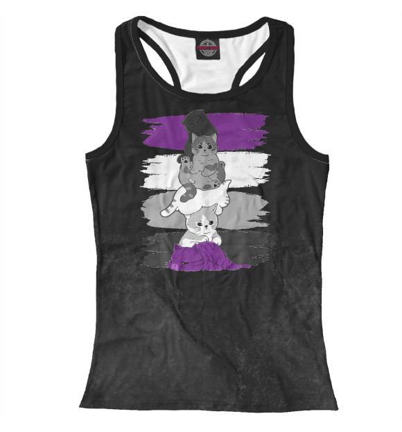 Женская майка-борцовка с изображением Pride Cat цвета Белый