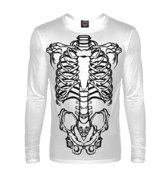 Мужской лонгслив с изображением Кости цвета Белый