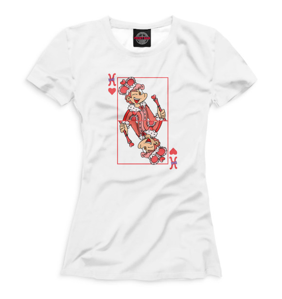 Футболка для девочек с изображением 13 карт цвета Белый