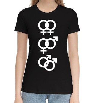 Хлопковая футболка для девочек Знаки Марса и Венеры