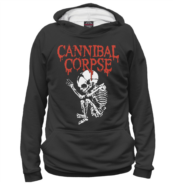 Худи для мальчика с изображением Cannibal Corpse цвета Белый