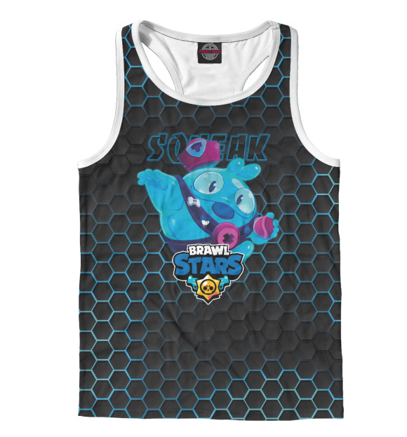 Мужская майка-борцовка с изображением Скуик. Brawl Stars цвета Белый