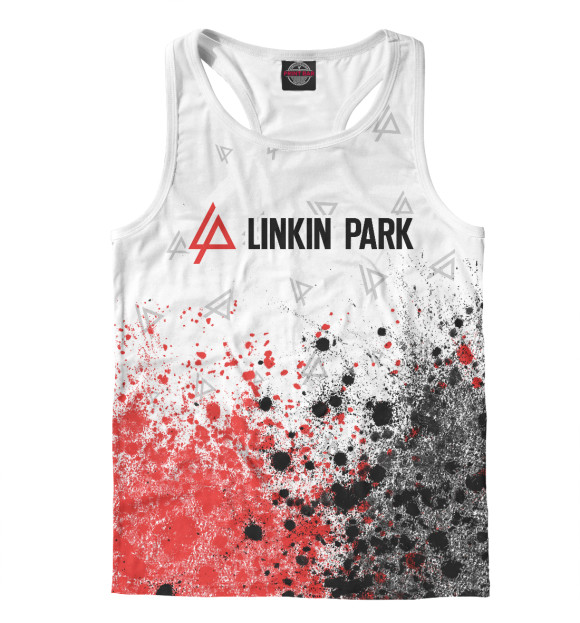 Мужская майка-борцовка с изображением Linkin Park / Линкин Парк цвета Белый