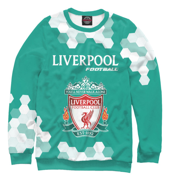 Мужской свитшот с изображением Liverpool | Football цвета Белый