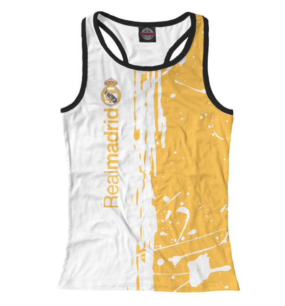 Женская майка-борцовка с изображением Real Madrid цвета Белый