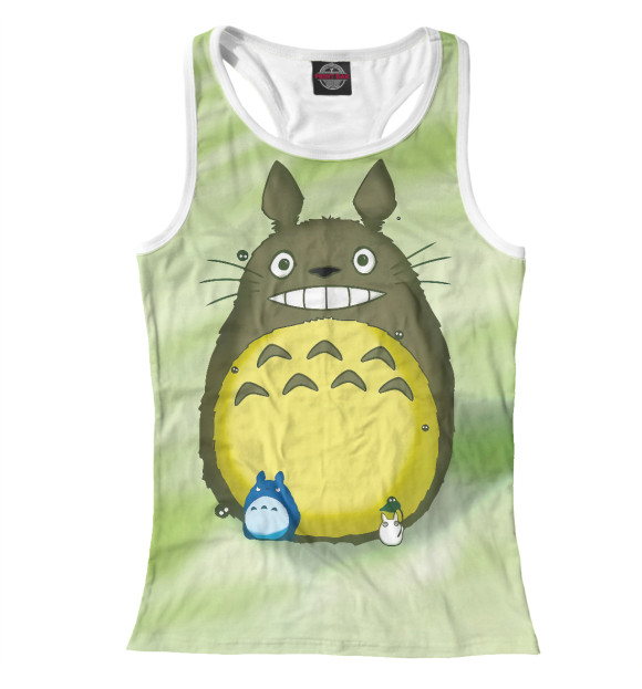 Женская майка-борцовка с изображением Мой сосед Тоторо цвета Белый