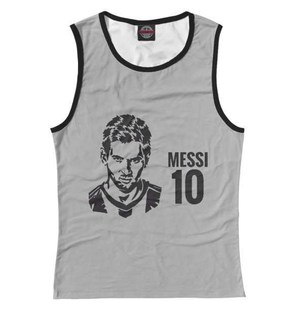 Майка для девочки с изображением Messi 10 цвета Белый