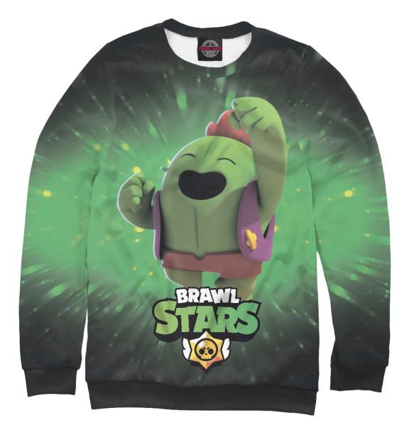 Свитшот для мальчиков с изображением Brawn Stars Spike цвета Белый