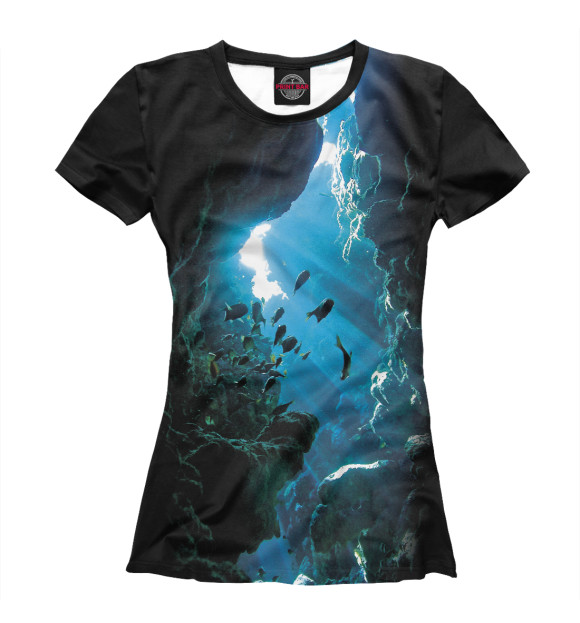 Женская футболка с изображением Коралловые рыбки цвета Белый