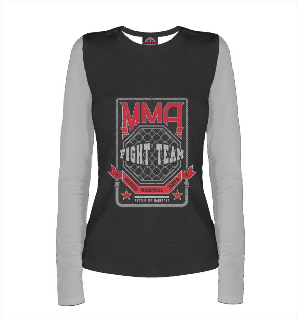 Женский лонгслив с изображением MMA цвета Белый
