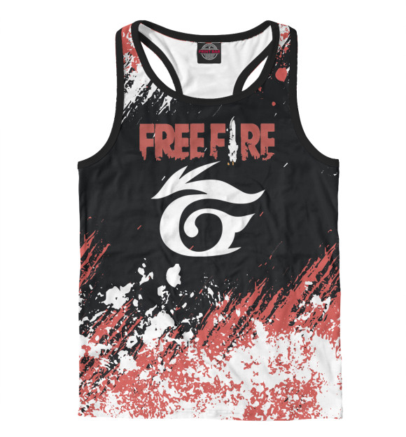 Мужская майка-борцовка с изображением Garena Free Fire цвета Белый