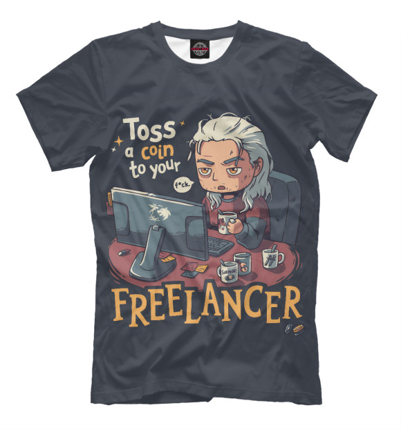 Мужская футболка с изображением Freelancer цвета Белый