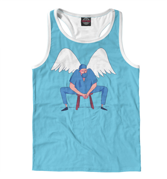 Мужская майка-борцовка с изображением Доктор ангел цвета Белый