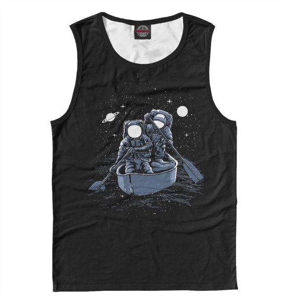 Мужская майка с изображением Через галактику цвета Белый