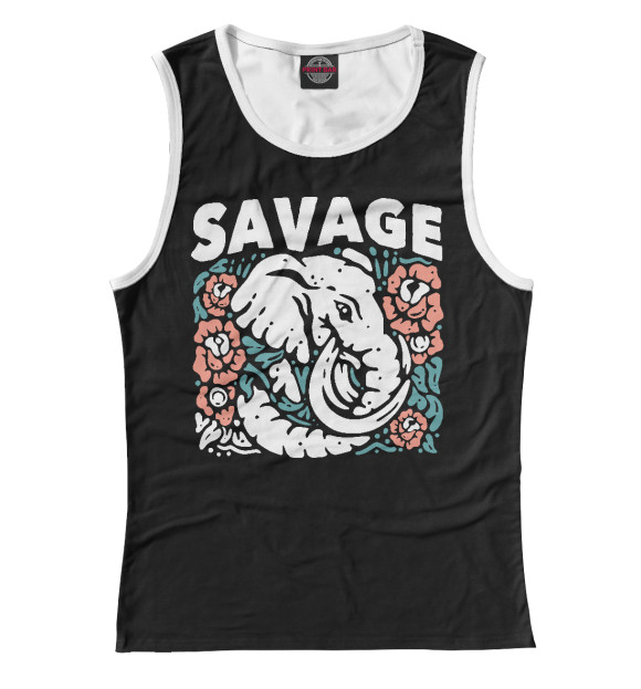 Майка для девочки с изображением Дикий Слон цвета Белый