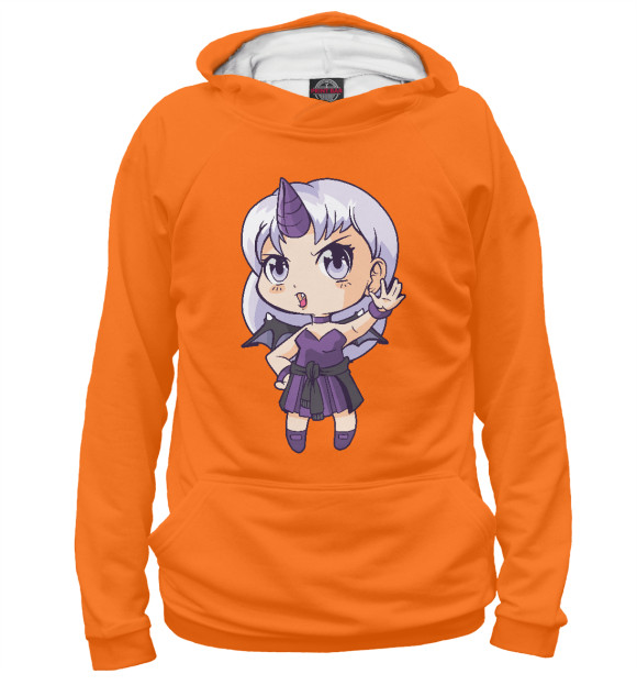 Мужское худи с изображением Demon chibi girl цвета Белый