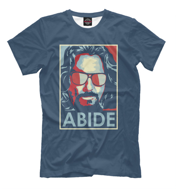 Мужская футболка с изображением ABIDE Большой Лебовский цвета Белый