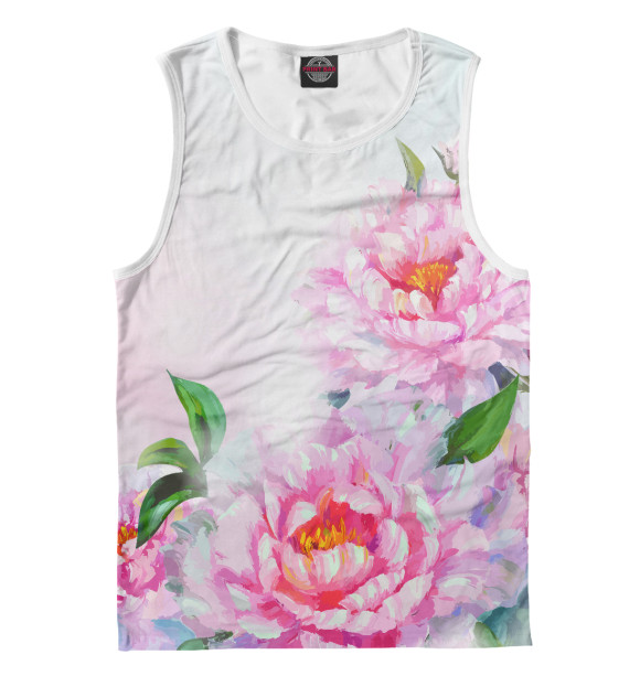 Майка для мальчика с изображением Пионы цвета Белый