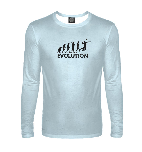 Мужской лонгслив с изображением Evolution of a Volleyball цвета Белый