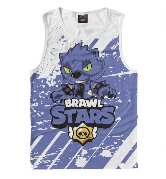 Мужская майка с изображением Leon Wolf цвета Белый