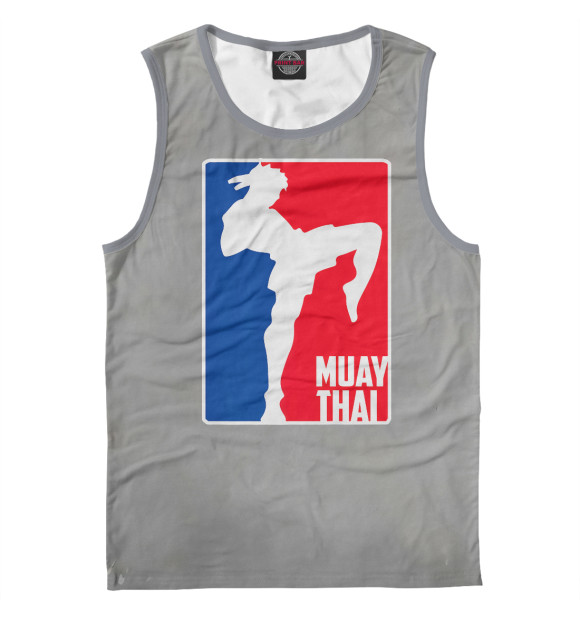 Майка для мальчика с изображением Muay Thai Fighter Retro цвета Белый