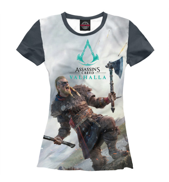 Футболка для девочек с изображением Assassin's Creed Valhalla цвета Белый