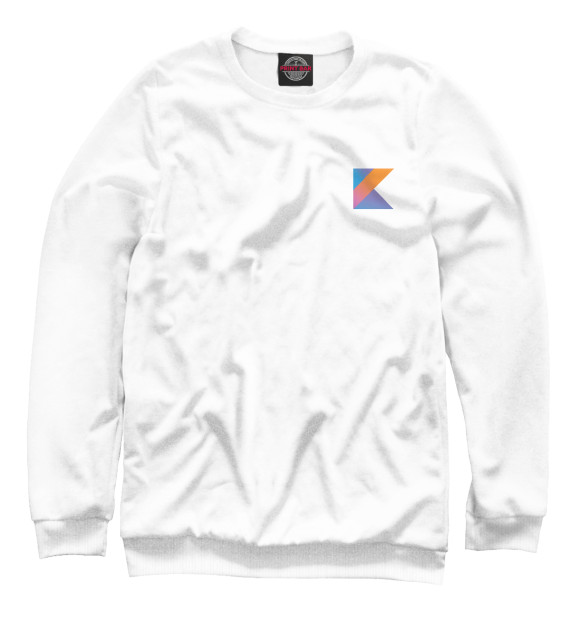 Свитшот для девочек с изображением Kotlin Logo цвета Белый