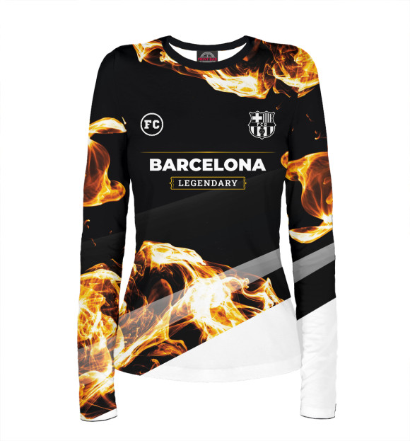 Женский лонгслив с изображением Barcelona Sport Fire цвета Белый