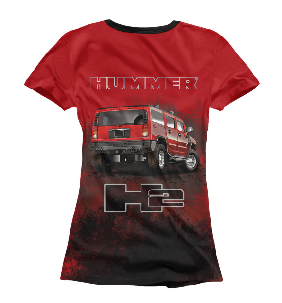 Женская футболка с изображением Hummer H2 Red цвета Белый