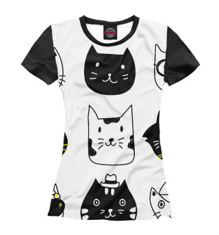 Женская футболка Мордочки котов