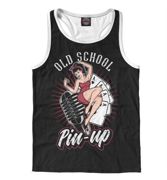 Мужская майка-борцовка с изображением Old School цвета Белый