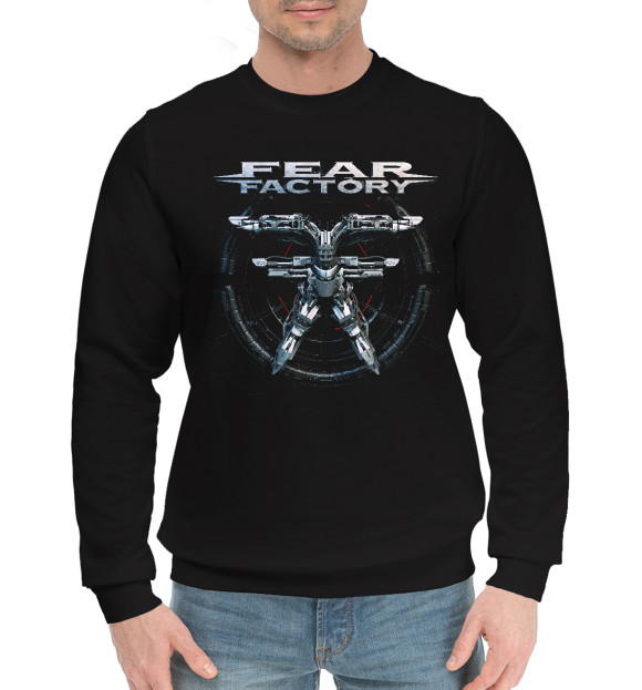 Мужской хлопковый свитшот с изображением Fearfactory цвета Черный