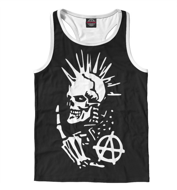 Мужская майка-борцовка с изображением Панк цвета Белый