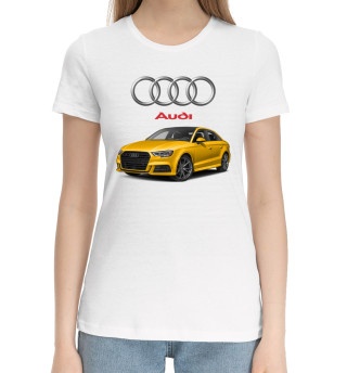 Хлопковая футболка для девочек Audi