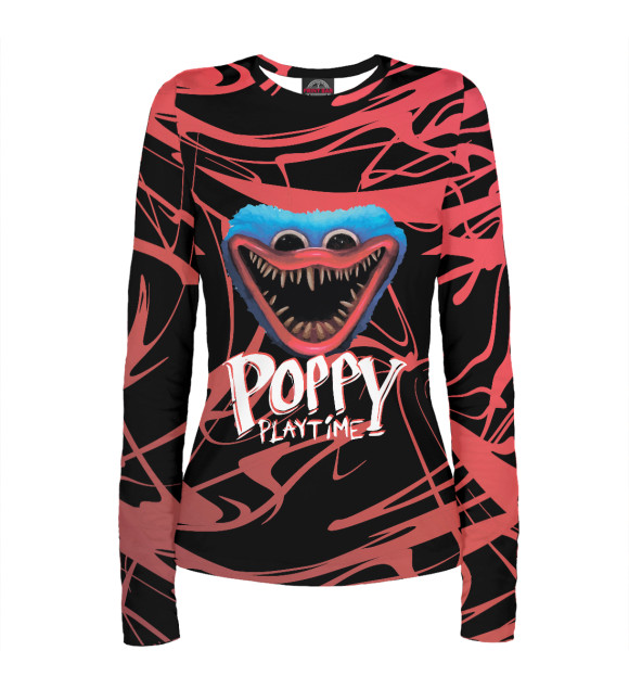 Женский лонгслив с изображением Poppy Playtime цвета Белый