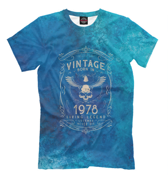 Футболка для мальчиков с изображением Vintage Born In 1978 цвета Белый