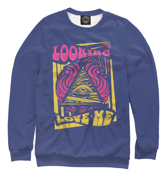Свитшот для мальчиков с изображением Looking love me цвета Белый