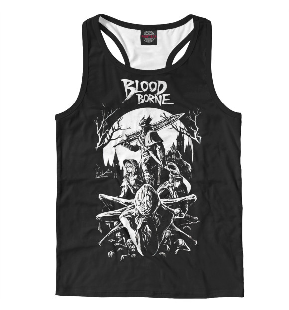 Мужская майка-борцовка с изображением Bloodborne цвета Белый