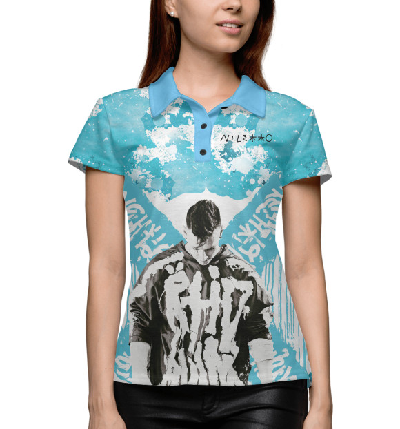 Женское поло с изображением NILETTO цвета Белый