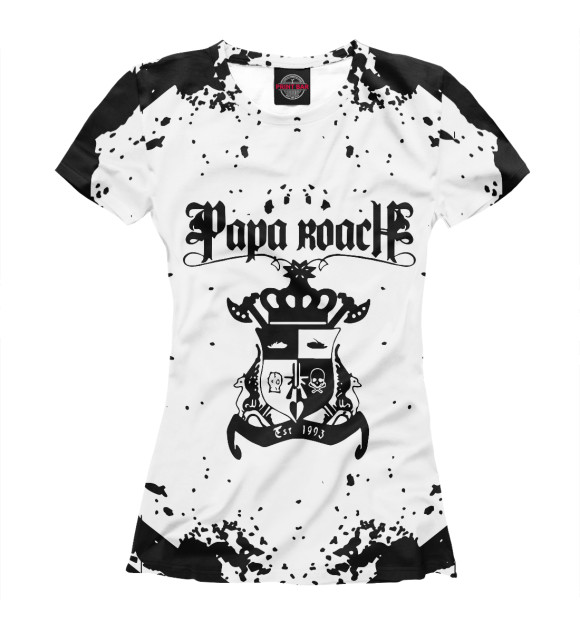 Женская футболка с изображением Papa roach цвета Белый