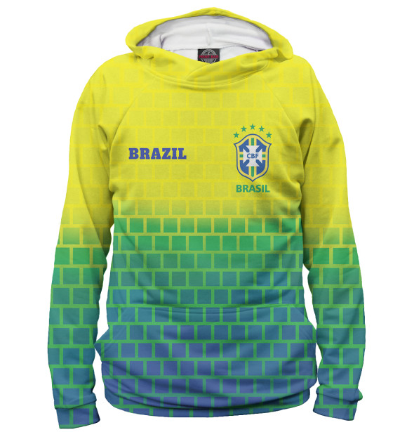 Женское худи с изображением Сборная Бразилии цвета Белый
