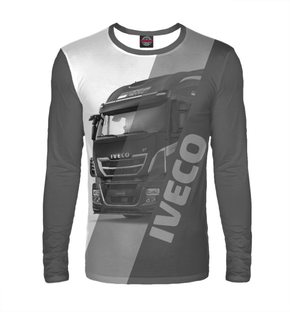 Мужской лонгслив с изображением IVECO цвета Белый