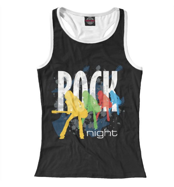 Женская майка-борцовка с изображением ROCK цвета Белый