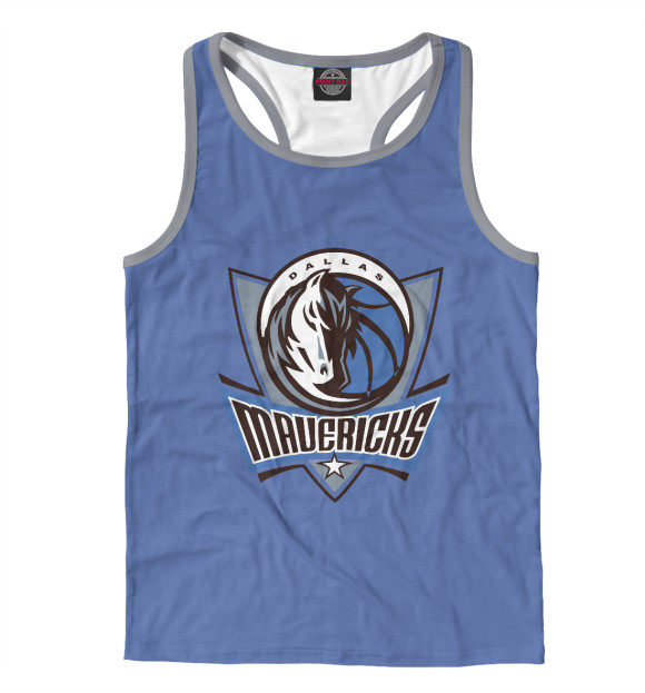 Мужская майка-борцовка с изображением Dallas Mavericks цвета Белый