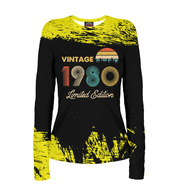 Женский лонгслив с изображением Vintage Made in 1980 цвета Белый