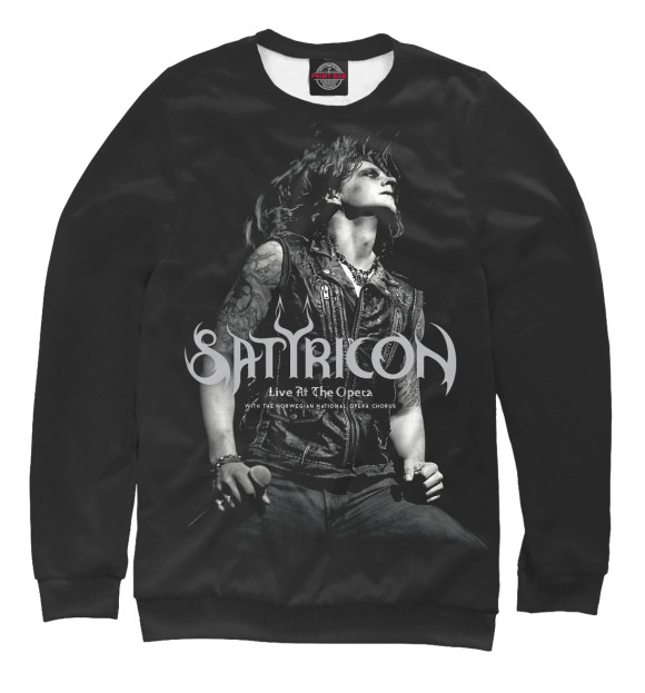 Мужской свитшот с изображением Satyricon цвета Белый