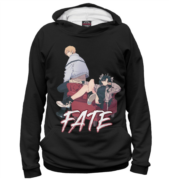 Мужское худи с изображением Гильгамеш и Иштар. Fate цвета Белый