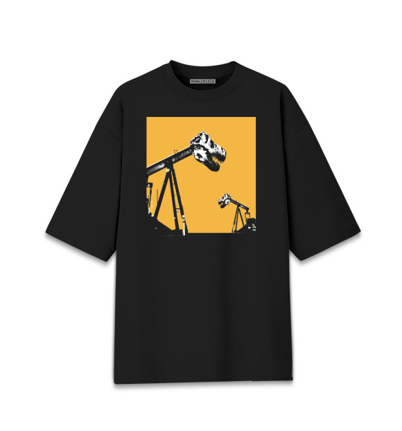 Женская футболка оверсайз с притом Кровь земли цвета Черный Женская футболка оверсайз с изображением Кровь земли цвета Черный