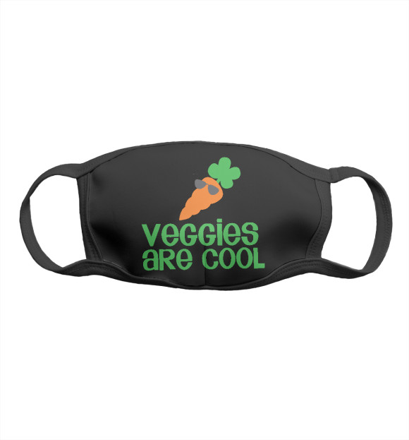 Маска тканевая с изображением Veggies Are Cool цвета Белый